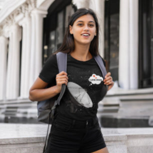 Camiseta Backdrop Stars Radiotelescópio Frase I AMO ESPAÇO