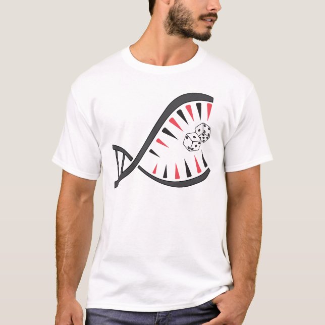 Camiseta Backgammon DNA Piranha - Design de jogo de Conselh (Frente)