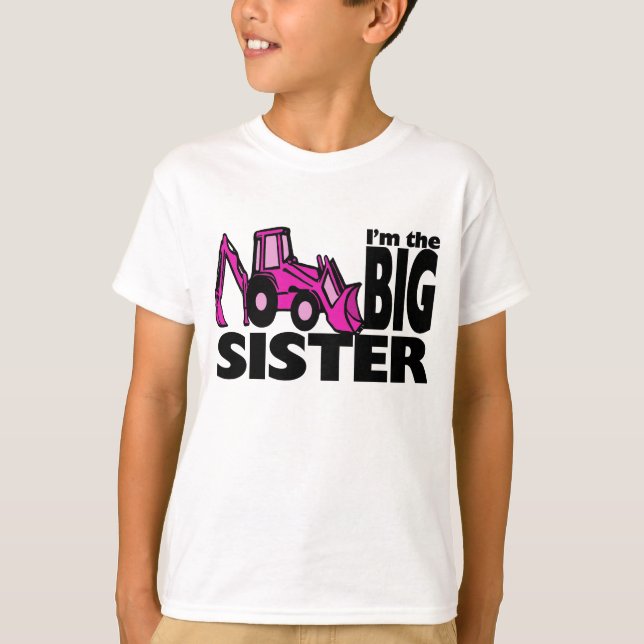 Camiseta Backhoe da irmã mais velha (Frente)
