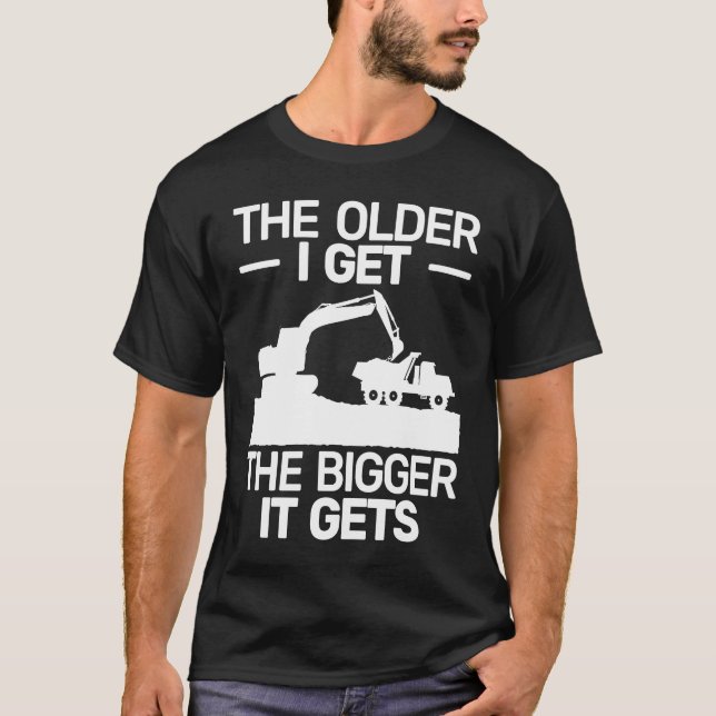 Camiseta backhoe heavy work  for men heavy equipment operat (Frente)