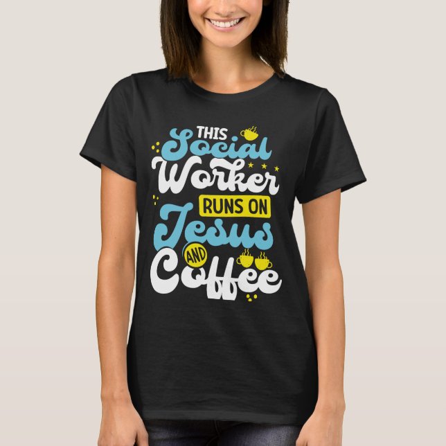Camiseta Backprint Este Trabalhador Social Funciona A Jesus (Frente)