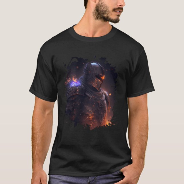 Camiseta Backprint Flame Knight Invincible in Dark World (Frente)