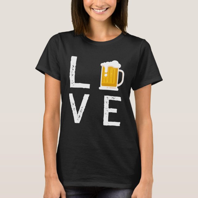 Camiseta Backprint Love beer beer glass and party (Frente)