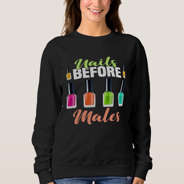 Camiseta Backprint Nails before Males Feminism Nail Polish (Frente)