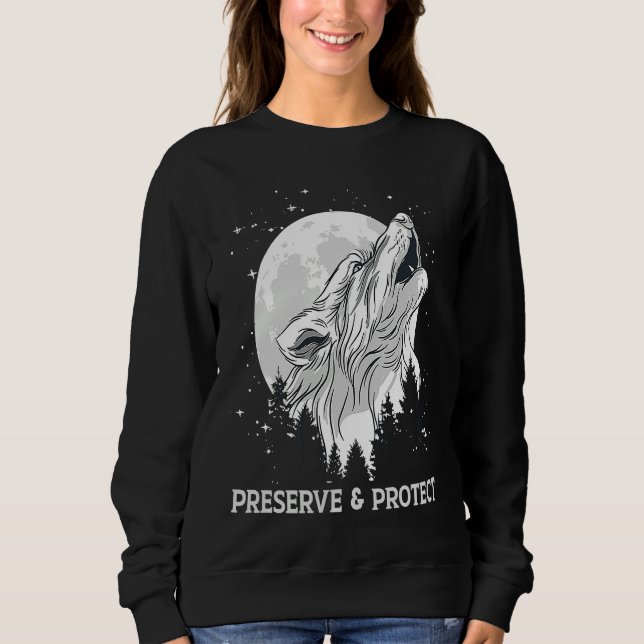 Camiseta Backprint Preserve and Protect wolves and wolf pac (Frente)