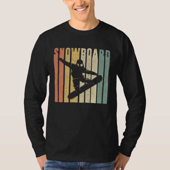 Camiseta Backprint Snowboard Retro and Vintage Snowboarder (Frente)