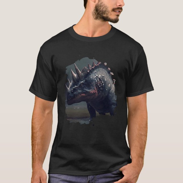 Camiseta Backprint The mystical dinosaur an epic fantasy ad (Frente)
