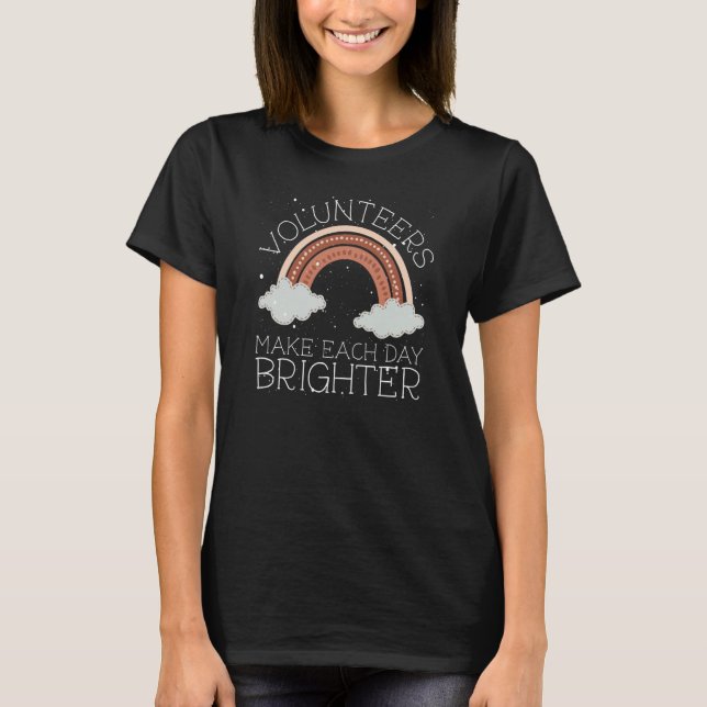 Camiseta Backprint Volunteers Make Each Day Brighter (Frente)