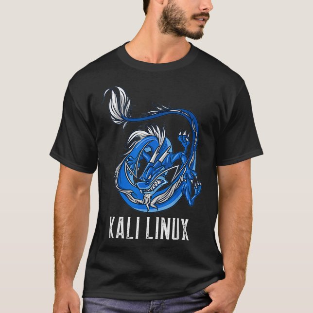 Camiseta Backtrack Kali Linu design with Dragon (Frente)