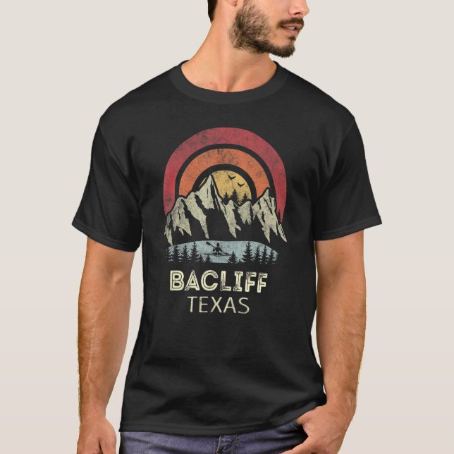 Camiseta Bacliff Texas Mountain Sunset Sunrise Kayaking (Frente)