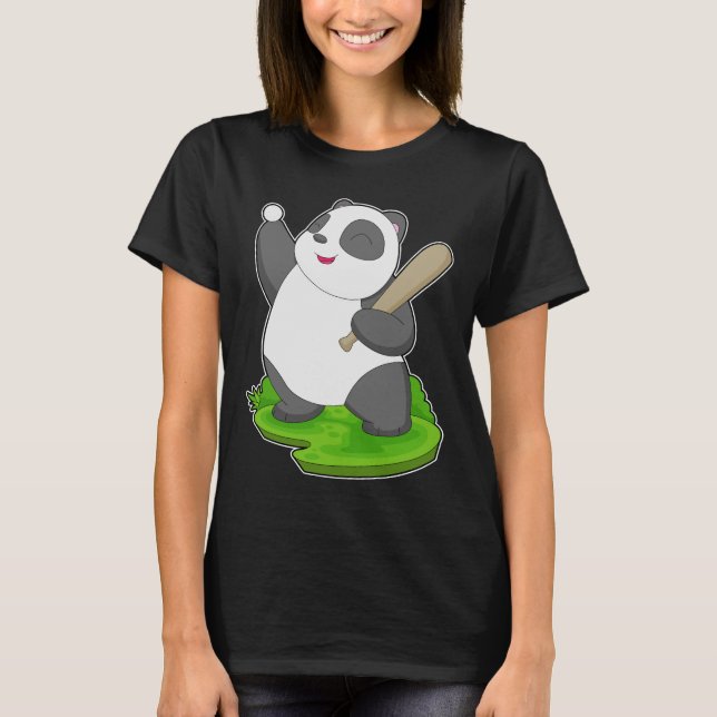 Camiseta Baco-beisebol da Panda (Frente)