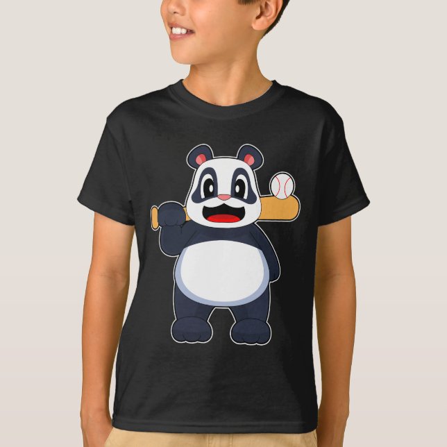 Camiseta Baco-beisebol da Panda (Frente)