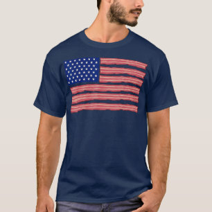 Camiseta bacon americano bandeira patriótica bacon american