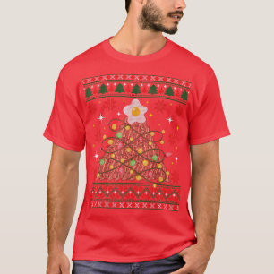 Camiseta Bacon Árvore de Natal Ovo Engraçado Sobretudo Porc