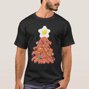 Camiseta Bacon Árvore de Natal Ovo Engraçado Sobretudo Porc