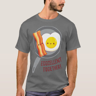 Camiseta Bacon Bonito e Ovos Celulares Juntos Engraçados