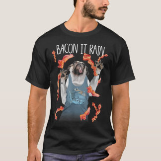 Camiseta Bacon Chuva Pug Engraçada Gráfico