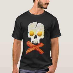 Camiseta Bacon Crossbones Ovos Crânio Tonturas