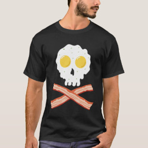 Camiseta Bacon Crossbones & Sunnyside Up Ovos Crânio Breakf