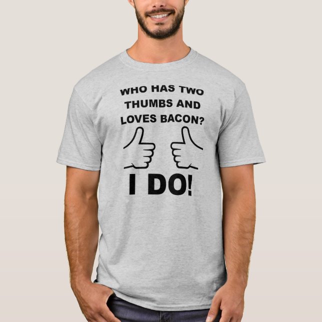 Camiseta Bacon Dois Polegares Para Cima (Frente)