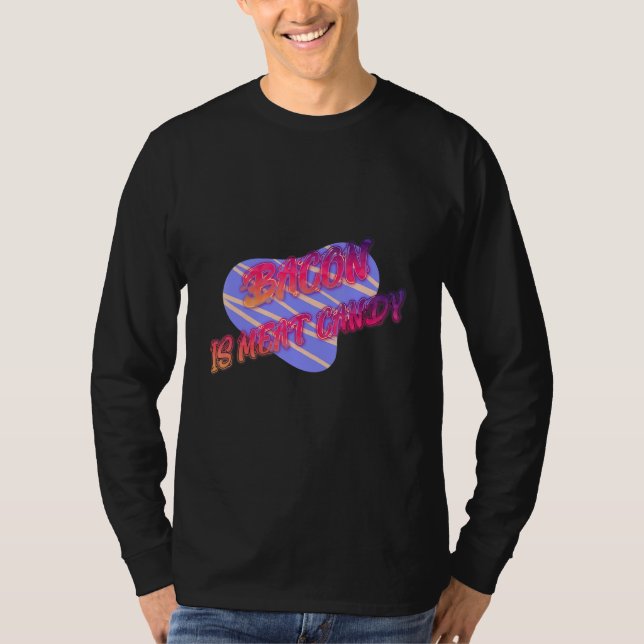 Camiseta Bacon É Docinho Engraçado (Frente)