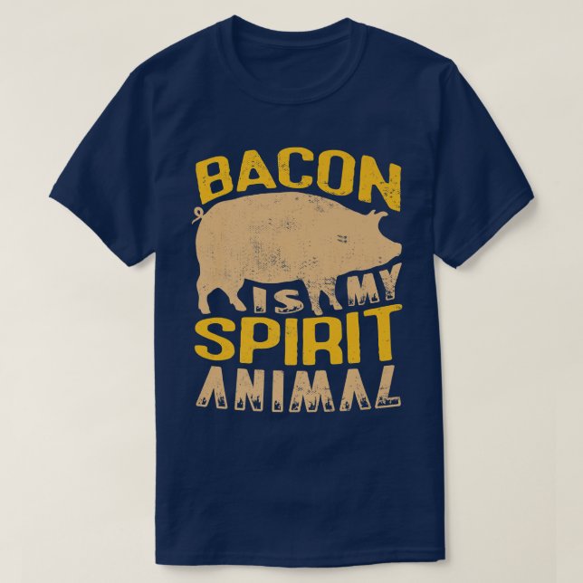 Camiseta Bacon é o meu animal espiritual para a Agricultura (Frente do Design)