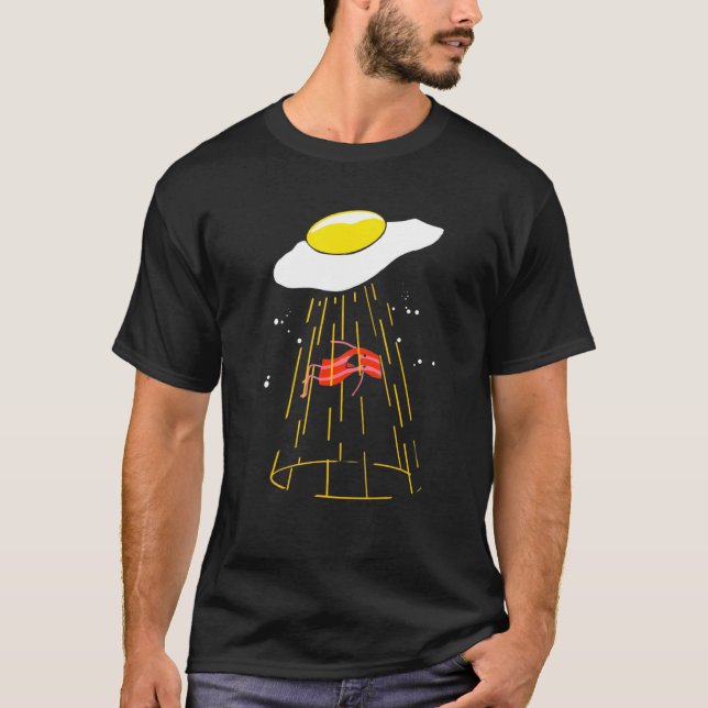 Camiseta Bacon E Ovos Abdução De Alienígenas Ovos Crise Bre (Frente)