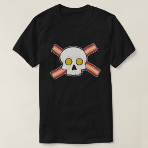 Camiseta Bacon E Ovos Crânio Gpresente De Café Da Mancha Cr