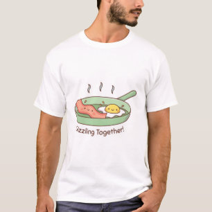 Camiseta Bacon em Cuta e Ovo Zurpando Juntos em Panela de F