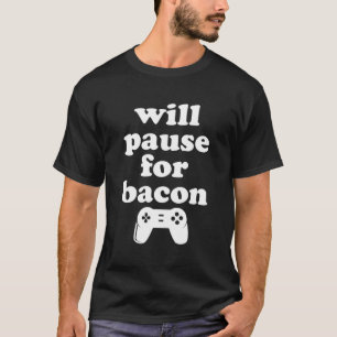 Camiseta Bacon Engraçado E Videos games