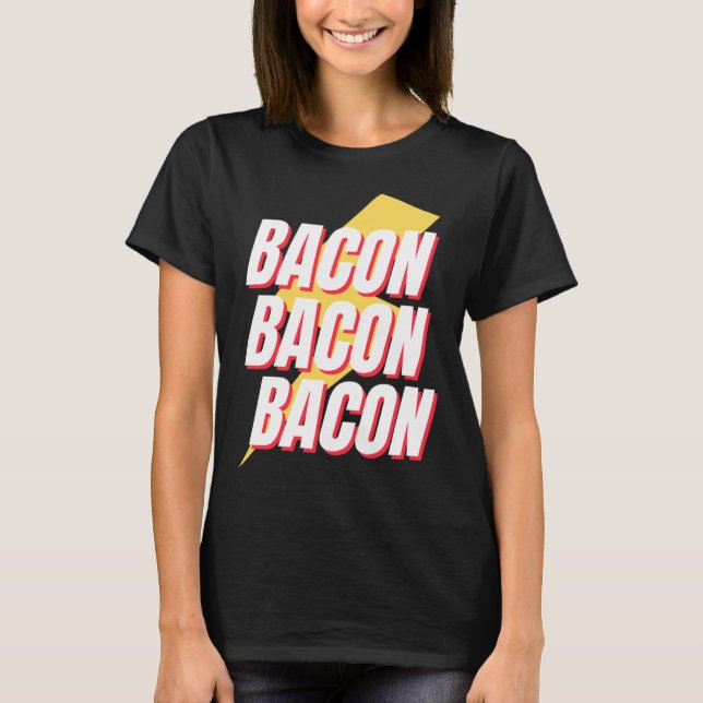 Camiseta Bacon Keto Retro-Fat Alimentado Com Gordura Malhaç (Frente)