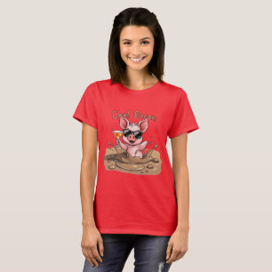 Camiseta "Bacon Legal" Leitão de Óculos de Sol