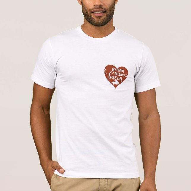 Camiseta Bacon Lover Heart Pertence A Bacon Funny Tee (Frente)