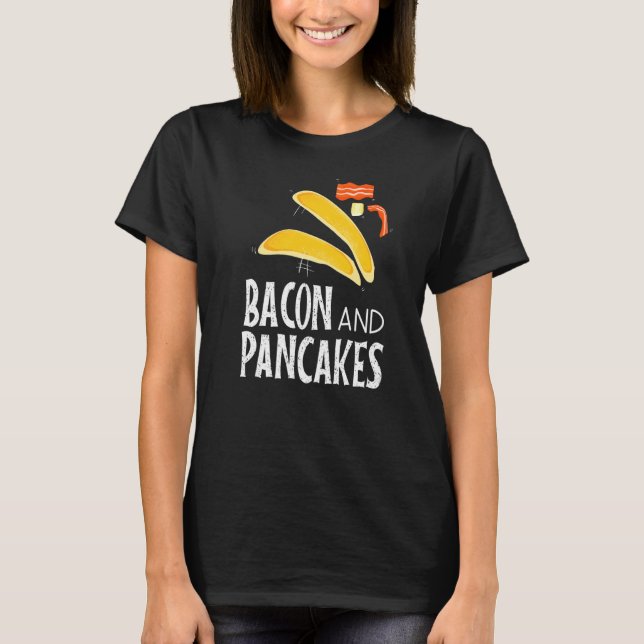 Camiseta Bacon Pancakes Comida da manhã (Frente)