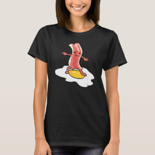 Camiseta Bacon Surfing on Fried Egin Breakfast - Ovo e Baco