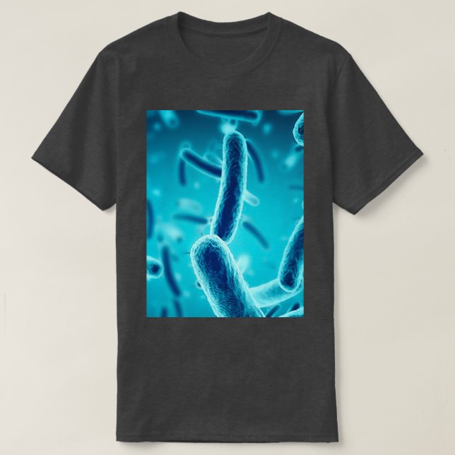Camiseta BACTÉRIA SLIDE MICROSCÓPICA Biology Science Illust (Frente do Design)