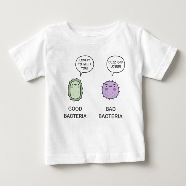 Camiseta Bacterias Boas, Bactérias Más (Frente)