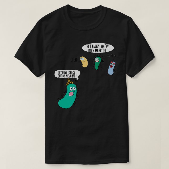 Camiseta Bactérias Engraçadas Com Laboratório Médico De Ant (Frente do Design)