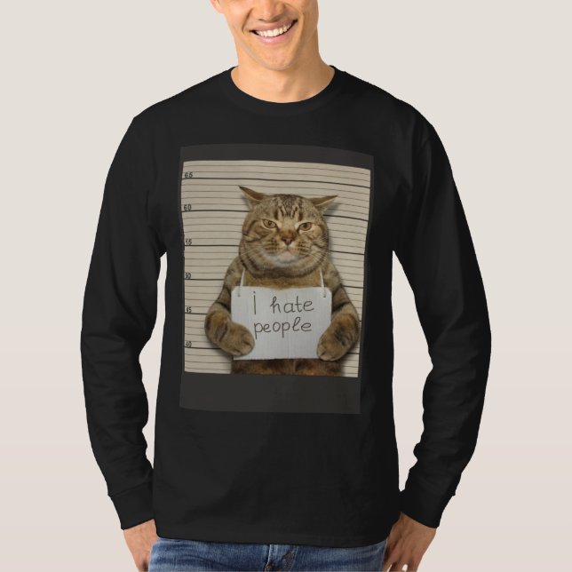 Camiseta Bad Cat I Hate People (Frente)