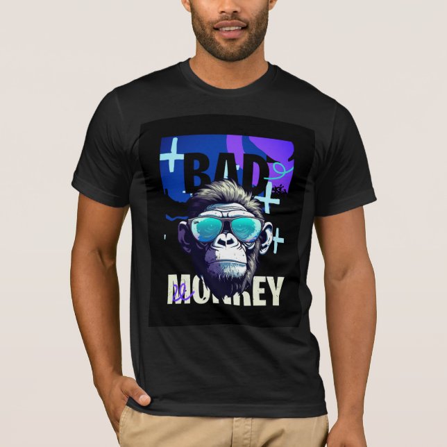 Camiseta Bad Monkey Sunglasses Streetwear Graphic (Frente)