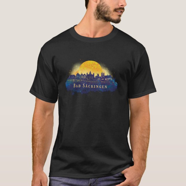 Camiseta Bad Säckingen Alemanha Cidade da Alemanha Skyline  (Frente)