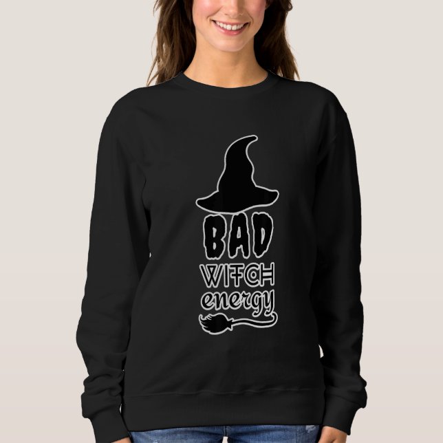 Camiseta Bad Witch Energy Halloween Witch Costume For Women (Frente)
