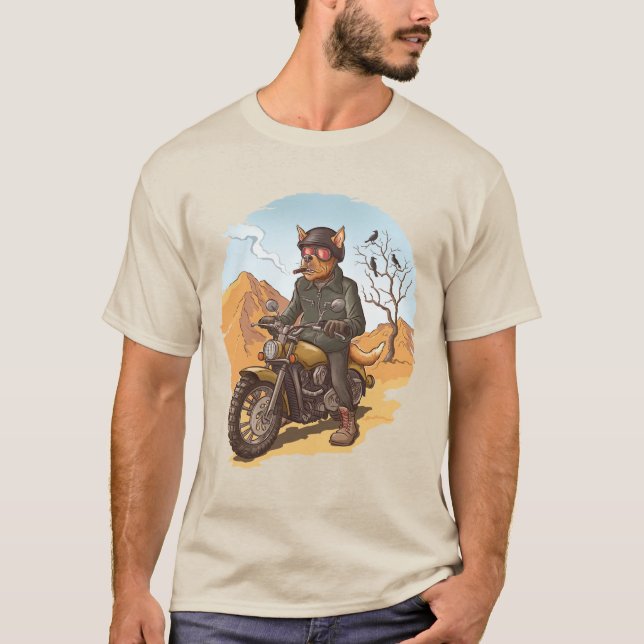 Camiseta Badass Biker Dog (Frente)