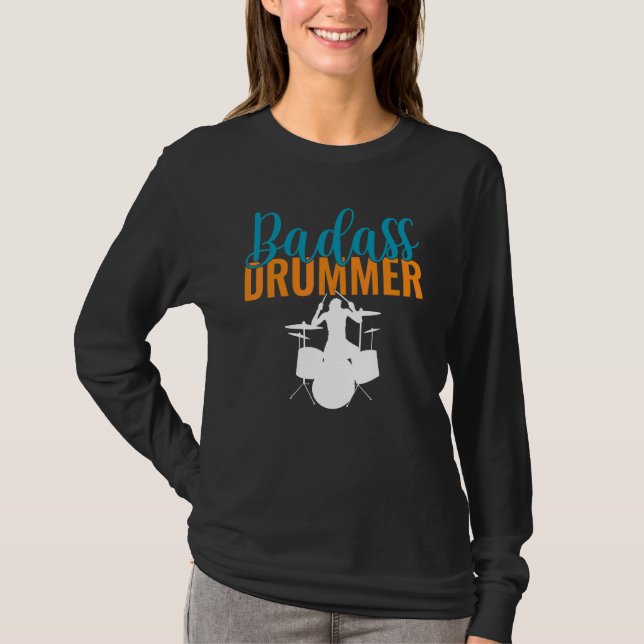 Camiseta Badass Drummer (Frente)