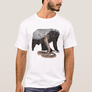 Camiseta Badass Honey Badger & Cobra Cobra Engraçado Arte A