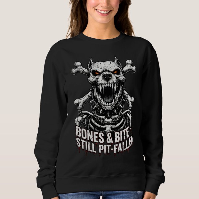 Camiseta Badass Skeleton Bulldog Gothic Skull (Frente)