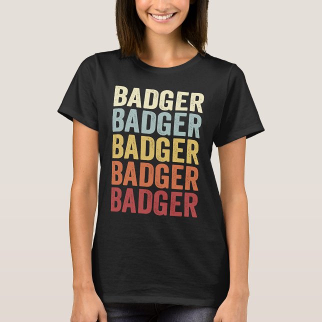Camiseta Badger Alaska Badger AK Retro Vintage Text (Frente)