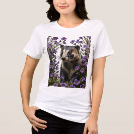 Camiseta Badger Cercado Por Violetas De Madeira De Wisconsi