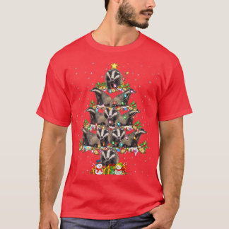 Camiseta Badger Lover Xmas Lighting Papais noeis Badger Nat