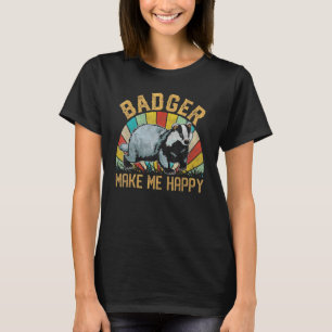 Camiseta Badger me faz feliz 70 anos 80 Ratel Honey Badger